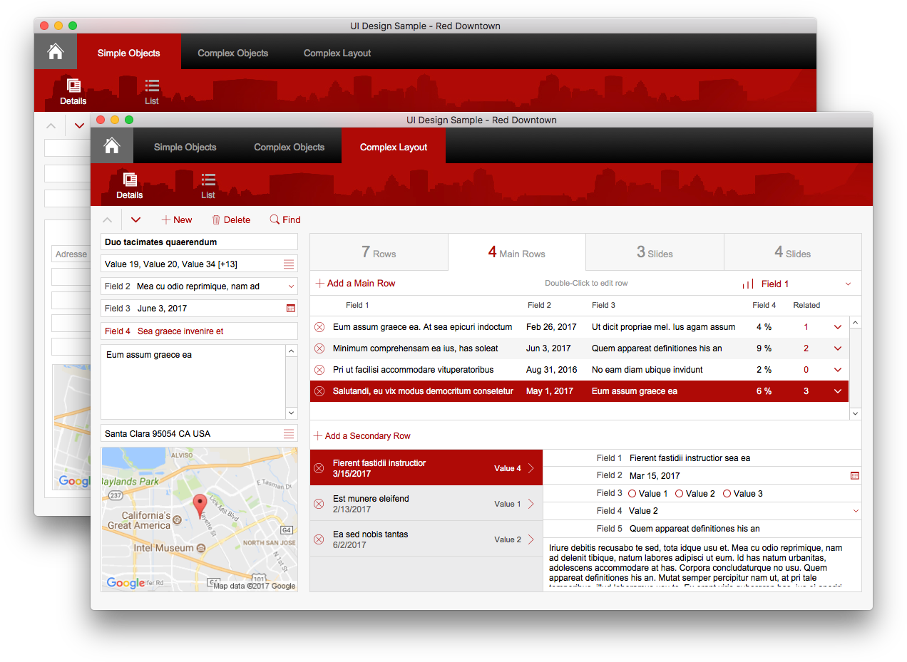 Red Downtown UI Screenshots